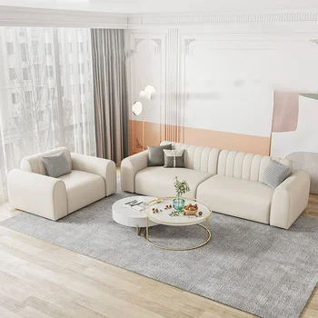 Уникальные подлокотники Диваны Американский скандинавский минималистский дизайн Напольный диван для гостиной Кожаные подушки Шезлонг Meuble Мебель для спальни