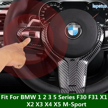  Отделка крышки рулевого колеса автомобиля для BMW 1 2 3 5 серии F30 F31 X1 X2 X3 X4 X5 M-Sport Carbon Fiber / Матовые аксессуары