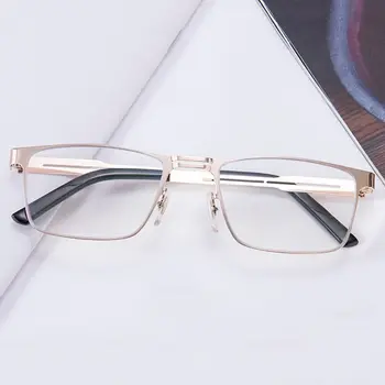 Квадратные очки для чтения с защитой от синего света Винтажные металлическая оправа Защита глаз Сверхлегкие офисные очки