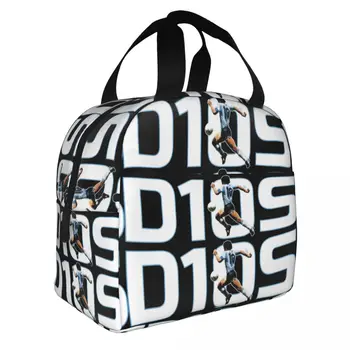 D10S Изолированные сумки для ланча Сумка-холодильник Контейнер для обеда Диего Армандо Марадона Аргентина Легенда футбола Ланч-бокс Сумка для еды